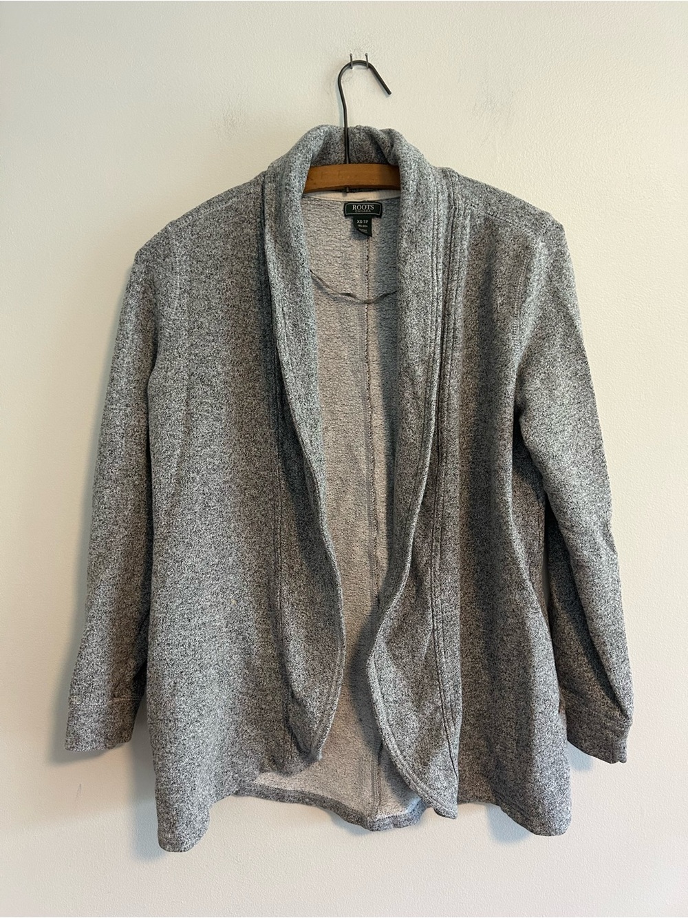 Roots xs grey rounded collard Open Cardigan